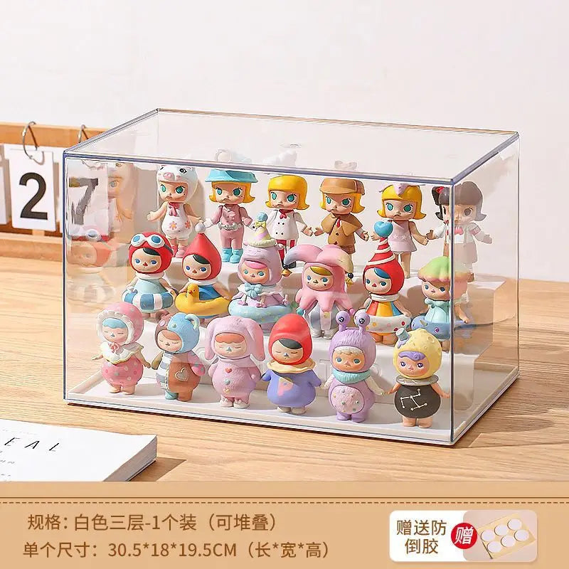 Acrylic Clear Doll Toys Storage Organizer Box Mystery Box Display Stand For Pop Dolls Storage Case Waterproof Dust Proof Box