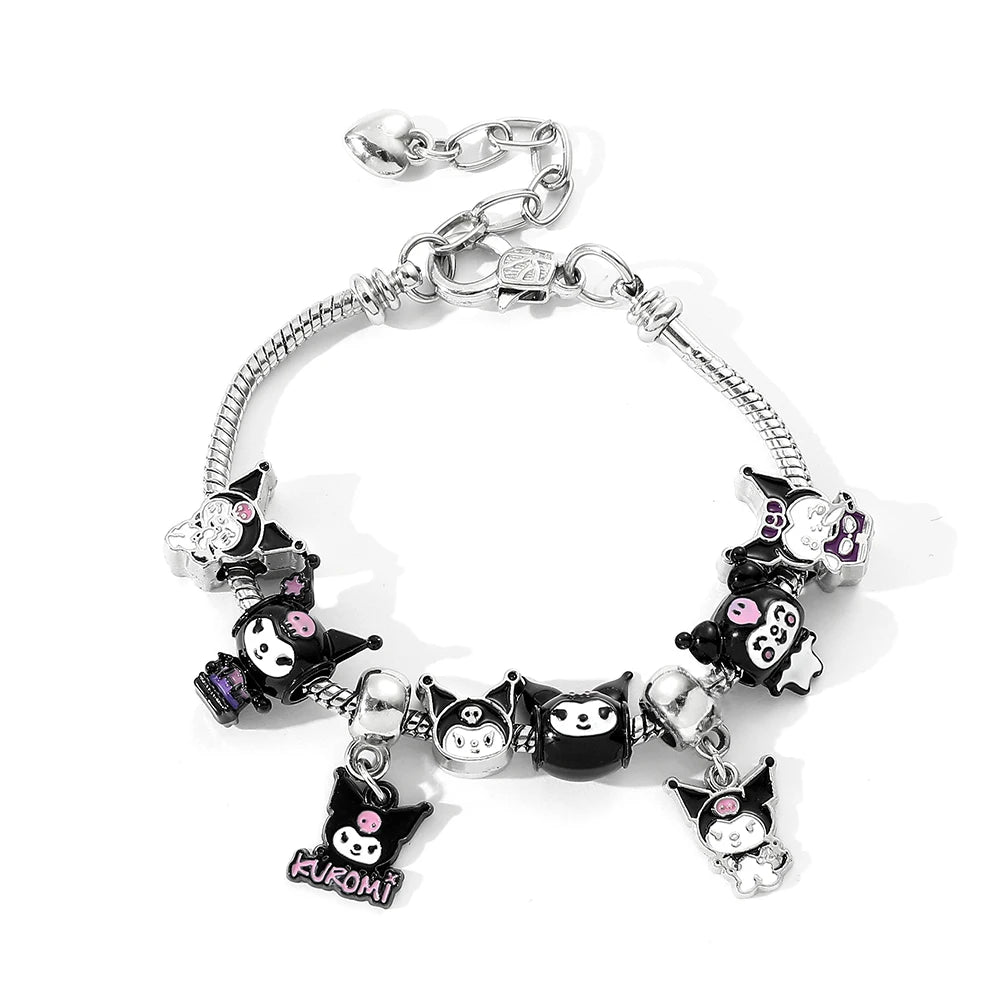 Sanrio Cute Kuromi Popular DIY String Accessory Bracelet Anime Characters Kuromi Kawaii String Bracelet for Best Girlfriend Gift
