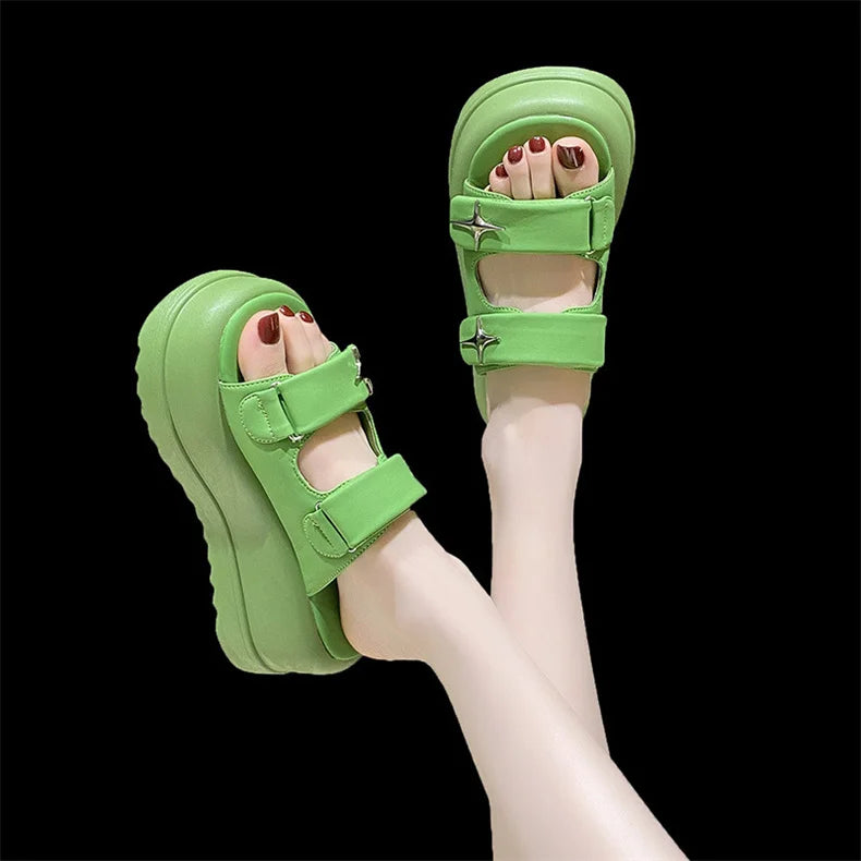 Slippers for Women 2023 Summer New Fashion New Designer Platform Slippers Female Solid Color Fashion Casual Flip Flops Women