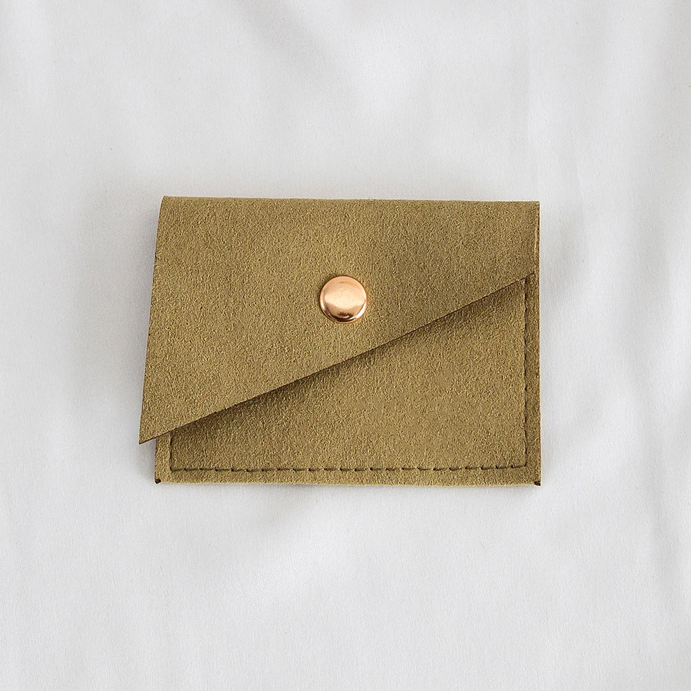 100Pcs Luxury Dark Green Microfiber Gold Snap Bag Envelope Button Purse Pouch For Ring Earrings Headset Coin Soap Gift Organizer