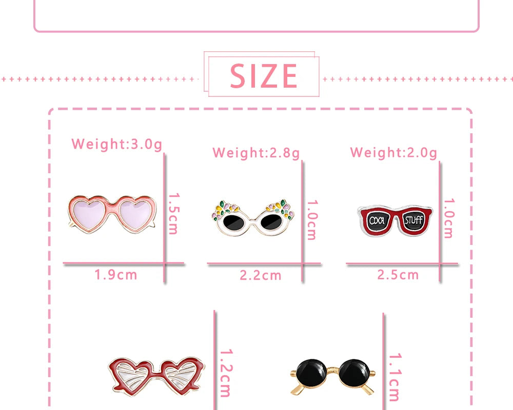 Summer Beach Sunglasses Brooch Fashion Personality Enamel Pins for Vacation Girl Women Backpack Hat Lapel Pin Jewelry Decoration