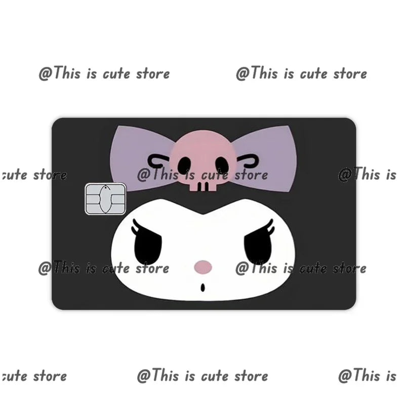 Sanrios Hello Kittys Kuromi Credit Card Skin Stickers for Bank Card Bus Anime Rilakkuma Metro Card Sticker Waterproof Girls Gift