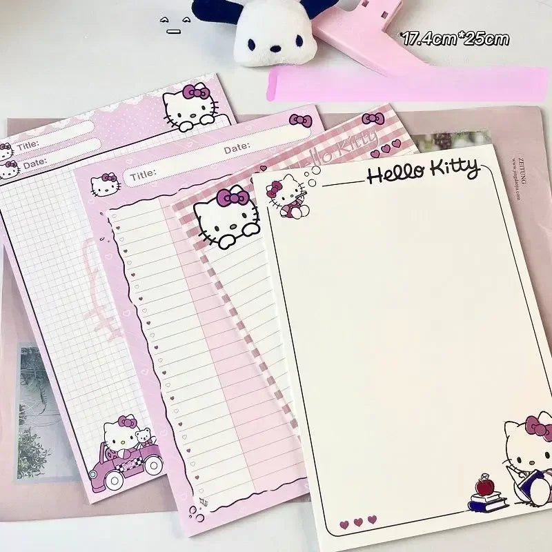 2025 Sanrio Hello Kitty Notebook - Kawaii Anime Heart Grid & Lines, Student Office Stationery