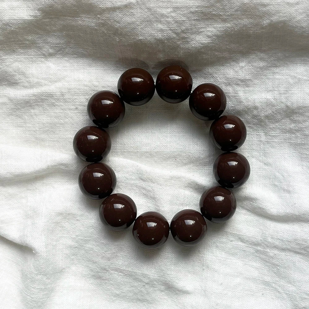 Cute Sweet Colorful Acrylic Big Bead Chunky Bracelet Fluorescent Hand Beaded Simple Bangles Summer Spring Jewelry Accessories