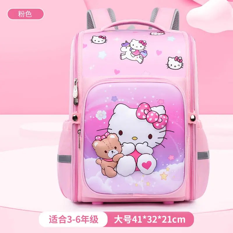 Sanrio Kuromi Melody Kt Primary School Students Girl Boy Children School Bag Large Capacity Backpack Cute Animation Pattern