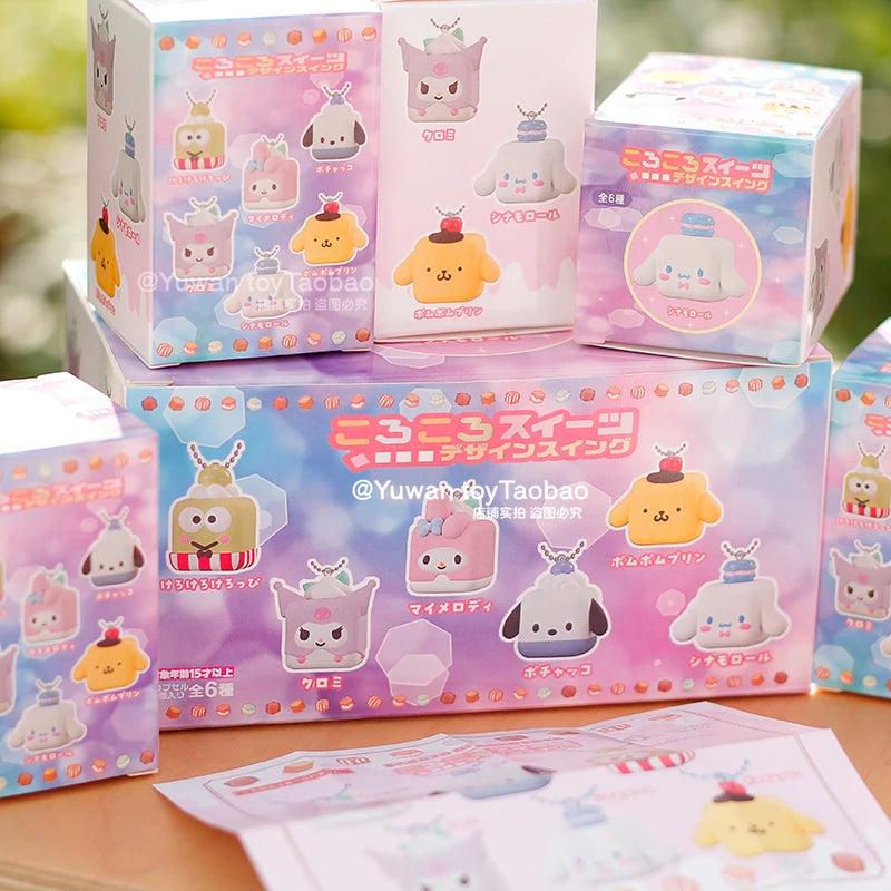 Sanriose Doll Pendant Kuromi Pom Pom Purin Pochacco Cute Square Faced Q Verison Backpack Accessory