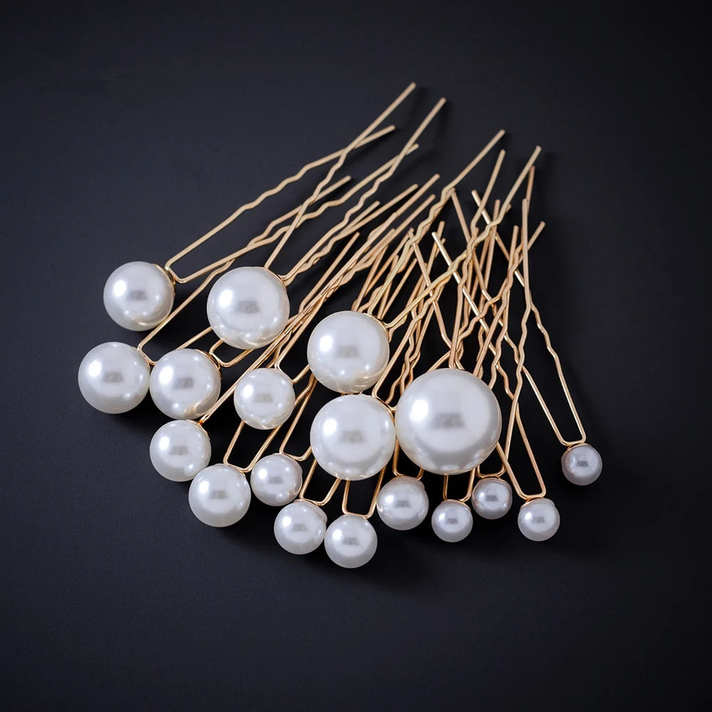 Bridal Wedding Hair Accessories Rhinestone Hair Pins Forks for Women Pearl Hairpins Bride Headpiece Party Jewelry Gift Dropship