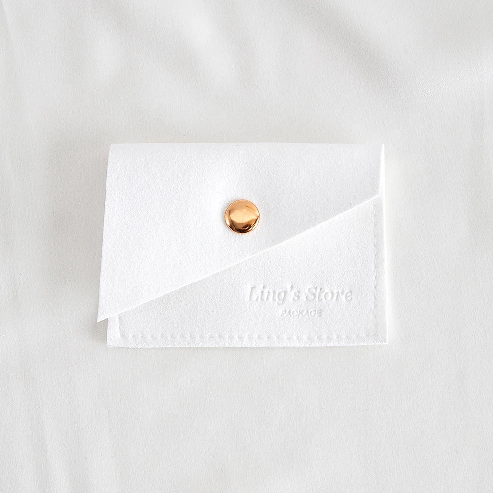 100Pcs Luxury Dark Green Microfiber Gold Snap Bag Envelope Button Purse Pouch For Ring Earrings Headset Coin Soap Gift Organizer