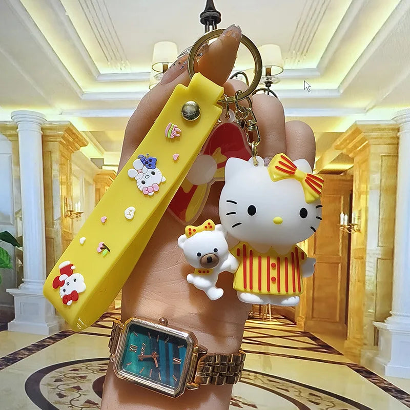 Hello Kitty Mini Model Keychain, Exquisite Cartoon Decorative Pendant, Suitable for Decorating Backpacks, Handbags, Keychains