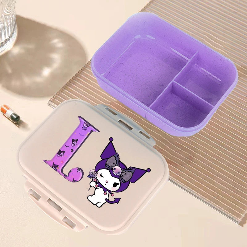 Kuromi Bento Lunch Box Sanrio Cartoon Letter A-Z Lunch Box Cute Girls School Food Storage Containers Children Birthday Gifts