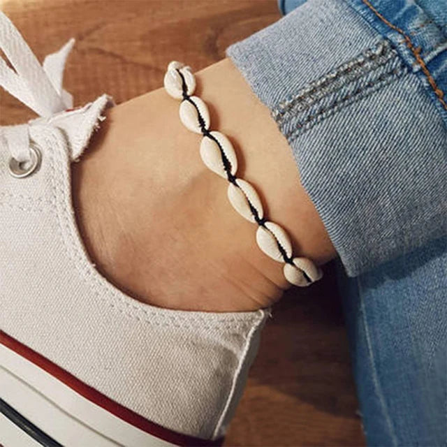 Bohemia Natural Shell Anklets for Women Foot Jewelry Summer Beach Barefoot Bracelet Ankle on Leg Chian Ankle Strap Accessories