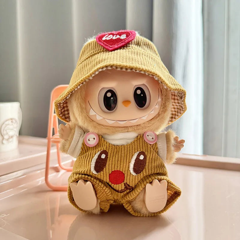 Doll Clothes for Labubu Clothes Hamburger Series 17CM Mini Plush Idol Doll Accessories Fans Gift
