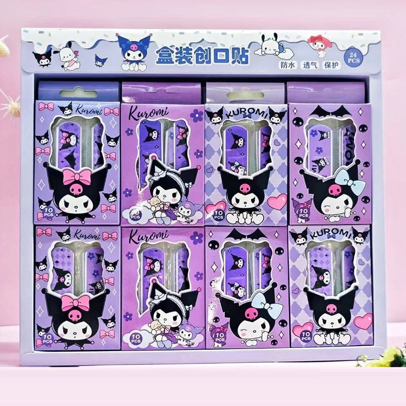 Sanrio Bandaid Kawaii Hello Kitty Band Aid Anime Kuromi Waterproof Breathable Adhesive Bandages Cartoon Printed Portable Sticker