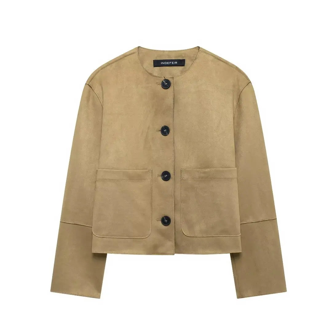 MUJER 2025 Suede Jacket Women Varsity Bomber Jackets for Women New in Coats and Jackets Woman Long Sleeve Women's Winter Jacket