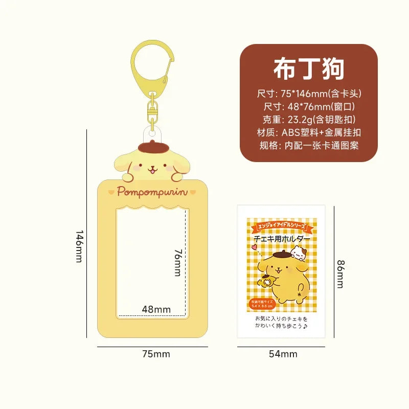 Sanrios Card Bag Cute Anime Figure Cinnamoroll Kuromi Id Bus Card Storage Case Holder Melody Pochacco Students Card Sleeve Gift