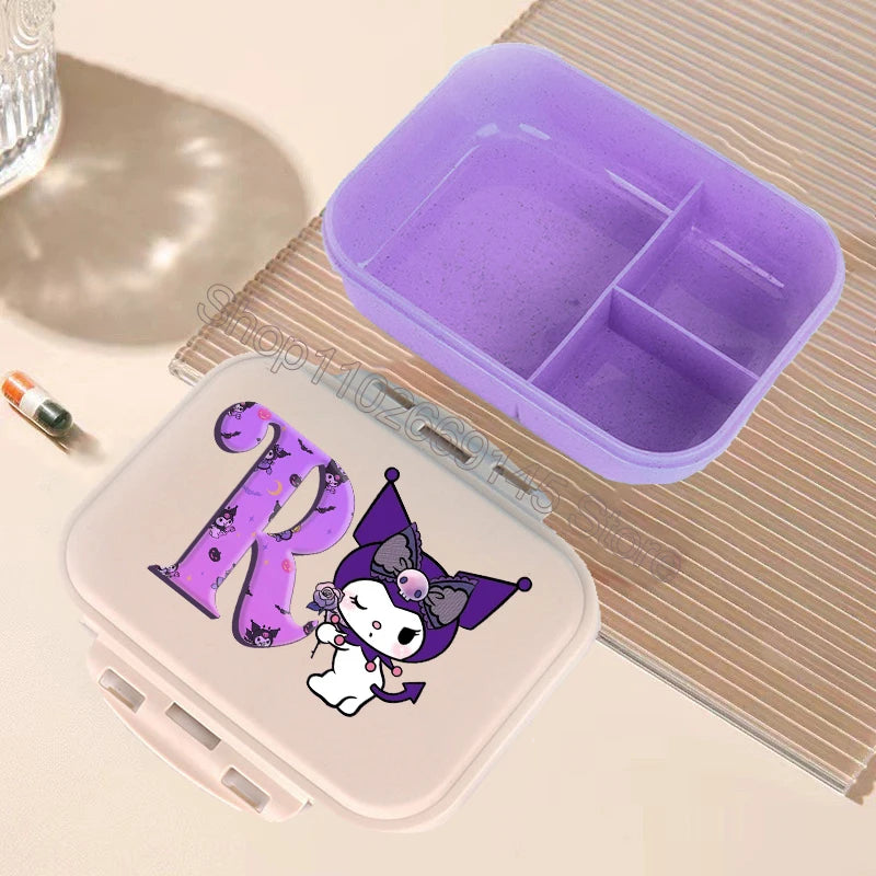 Kuromi Bento Lunch Box Sanrio Cartoon Letter A-Z Lunch Box Cute Girls School Food Storage Containers Children Birthday Gifts