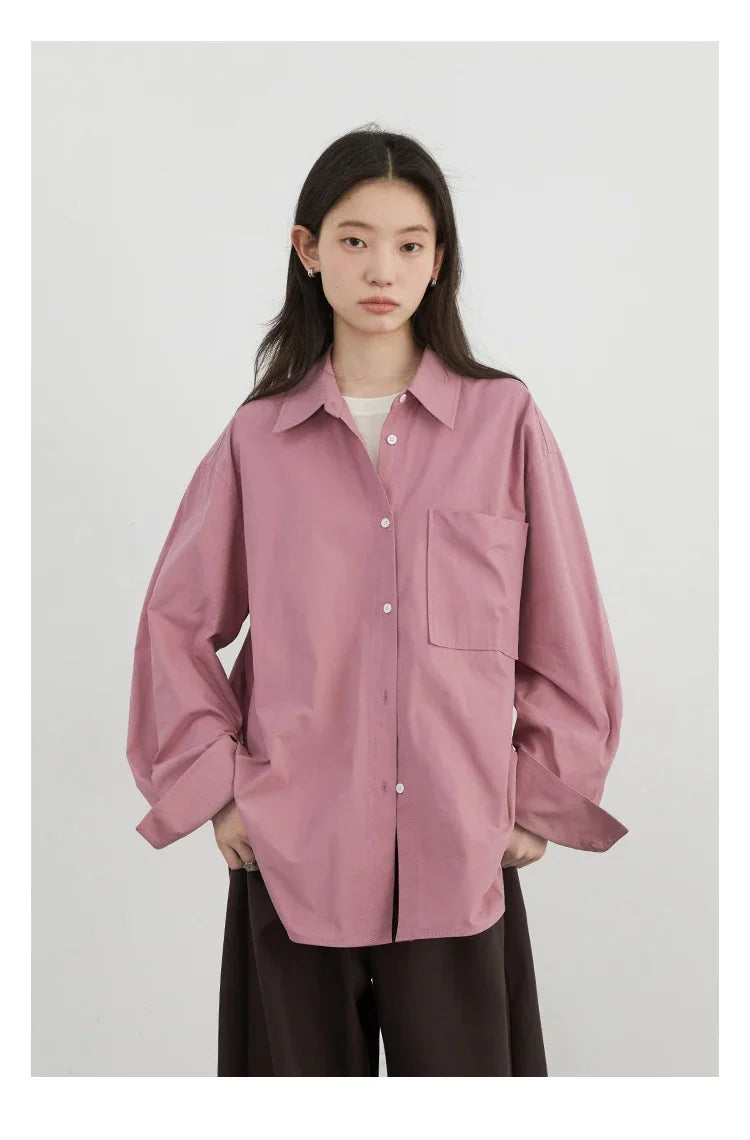 CHIC VEN Women Shirts Solid Long Sleeve Loose Single Breasted Female Blouses Woman Cotton Spring Summer 2025 Clothing