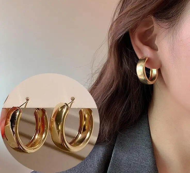 925 Silver Needle Korean Big Elegant Earrings For Woman Metal Jewelry 2025 Trending Vintage Geometric Women's Earrings Z40