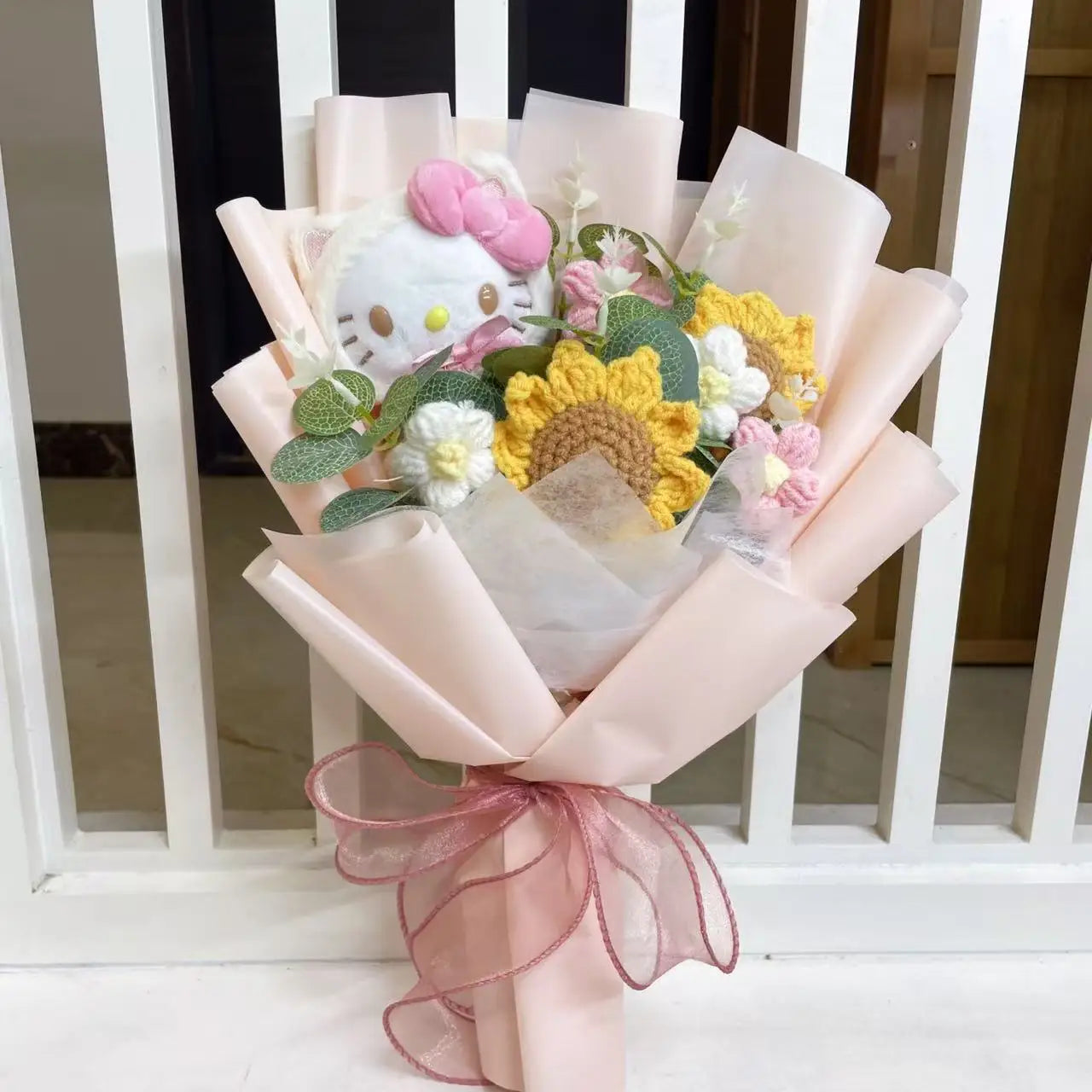 Finished Sanrio Bouquet My Melody Kuromi Cinnamoroll Hello Kitty With Sunflowers Valentine Christmas Graduation Gifts