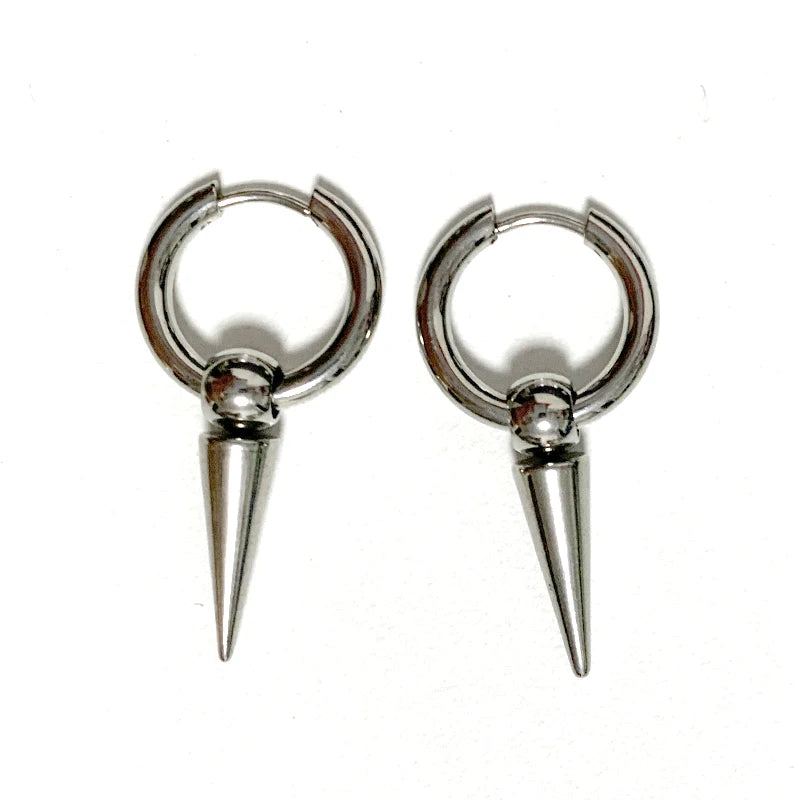 Goth Jewelry Rivet Tiger Nail Earrings Grunge Rock Accessories Punk Chains Earrings Women Punk Charms Fashion Earrings Aesthetic