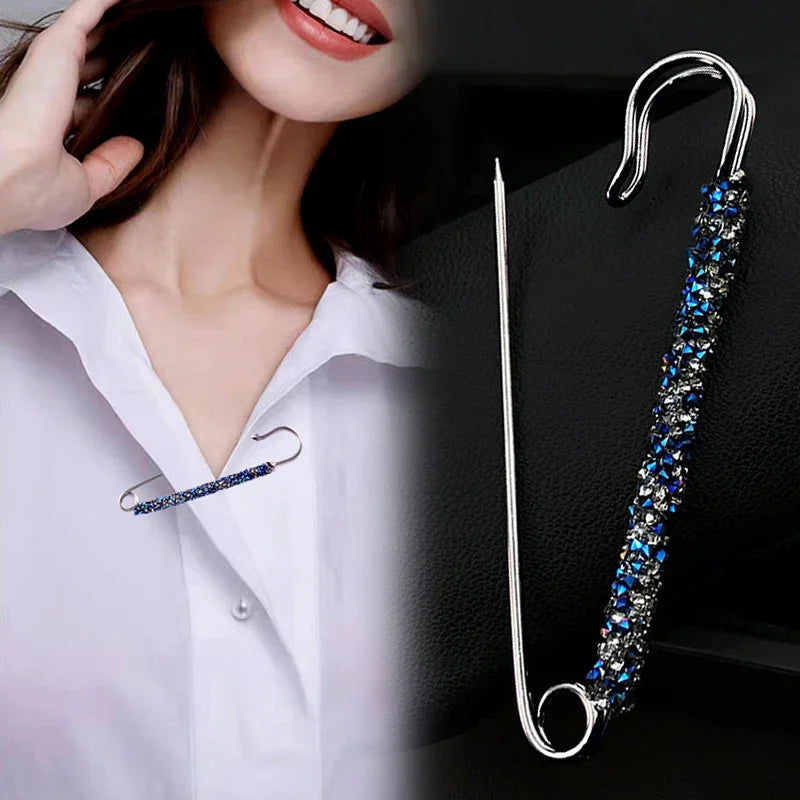 2Pcs Women's Brooch Tighten Waist Brooches for Women Skirt Pants Jeans Adjustable Waist Clip Crystal Pins Clothing Accessories