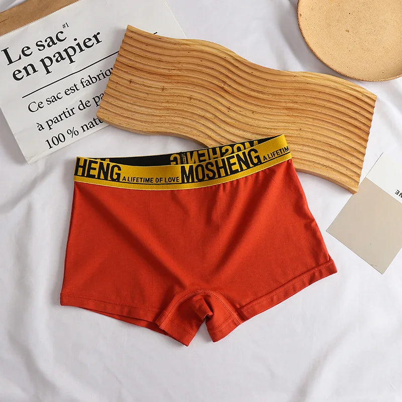 Cotton Women Panties Sexy Sports Underwear Safety Pants Plus Size Boxer Shorts Mid-Rise Boyshorts Intimates Girls Solid Briefs