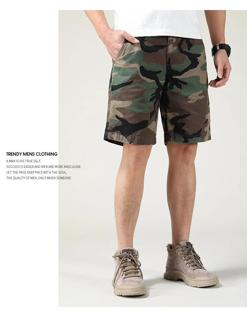2025 Summer Men's Thin Loose Casual Work Short Pants Simple Wearable Camouflage Wear-resistant Tooling Sports Shorts For Man