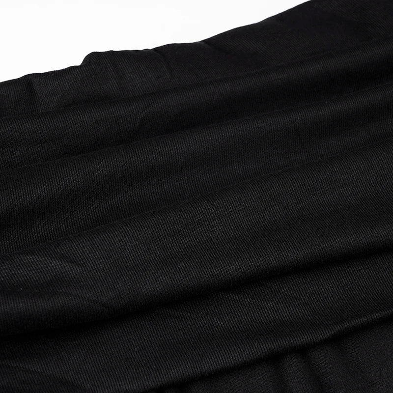SUCHCUTE Elegant Off Shoulder Ruffles Split Long Dress Black Fashion Long Sleeve Party Dresses Women Beach Vacation Outfits 2024
