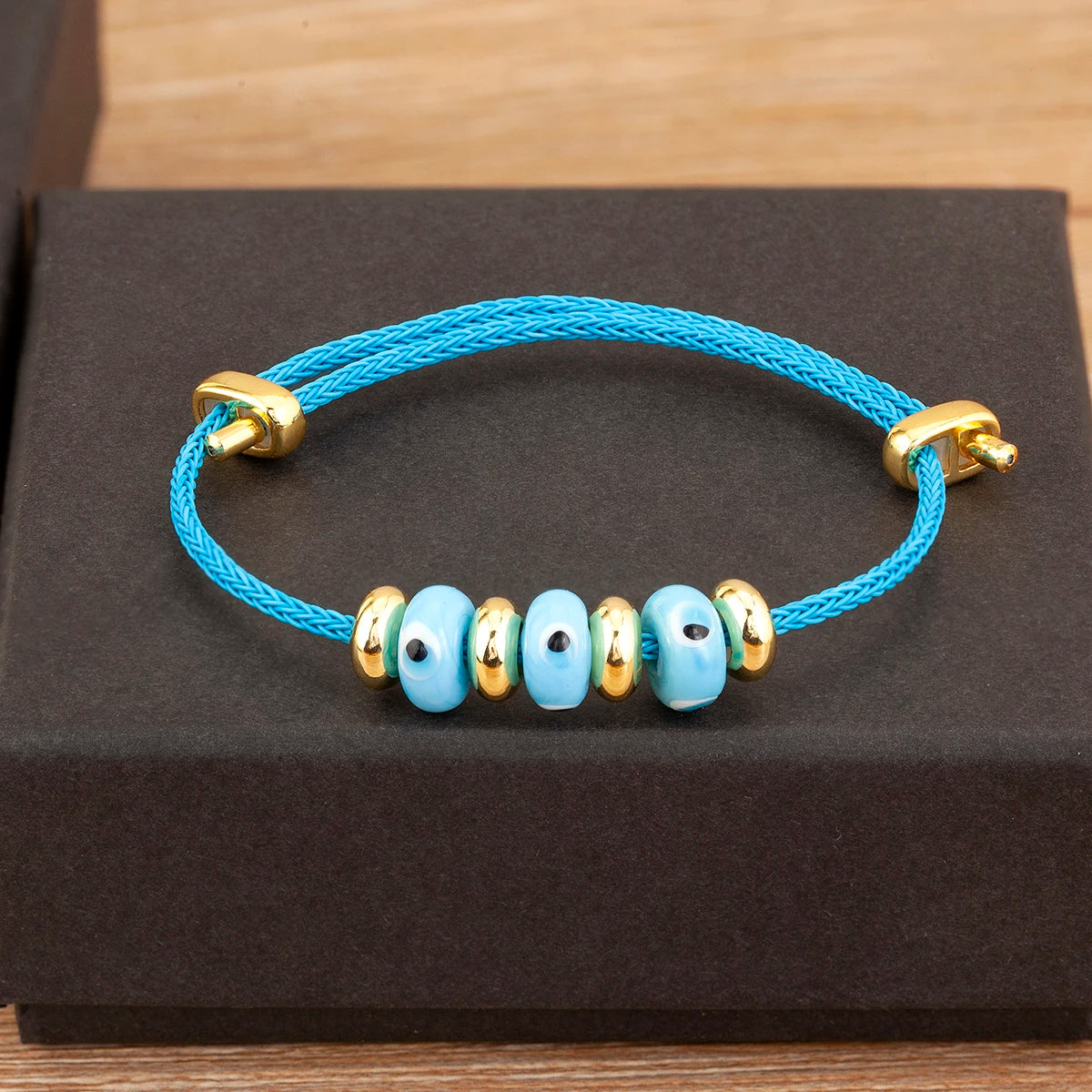 Nidin New Fashion Lucky Turkish Evil Eye Rope Bracelet Adjustable For Women Female Punk Style Personality Design Jewelry Gifts