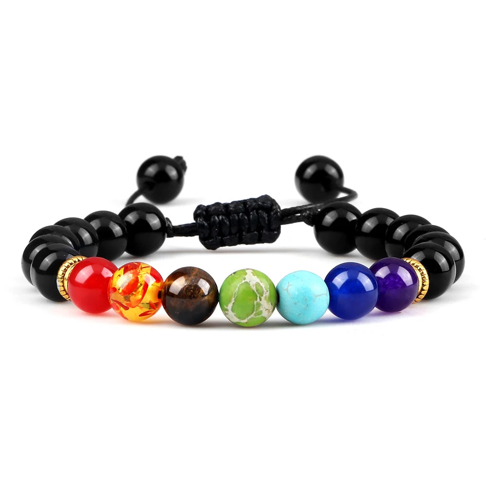 Adjustable Couples Bracelets 8mm Beads Black White Braiding Macrame Lovers Bracelet For Women Men Distance Jewelry Pulseras