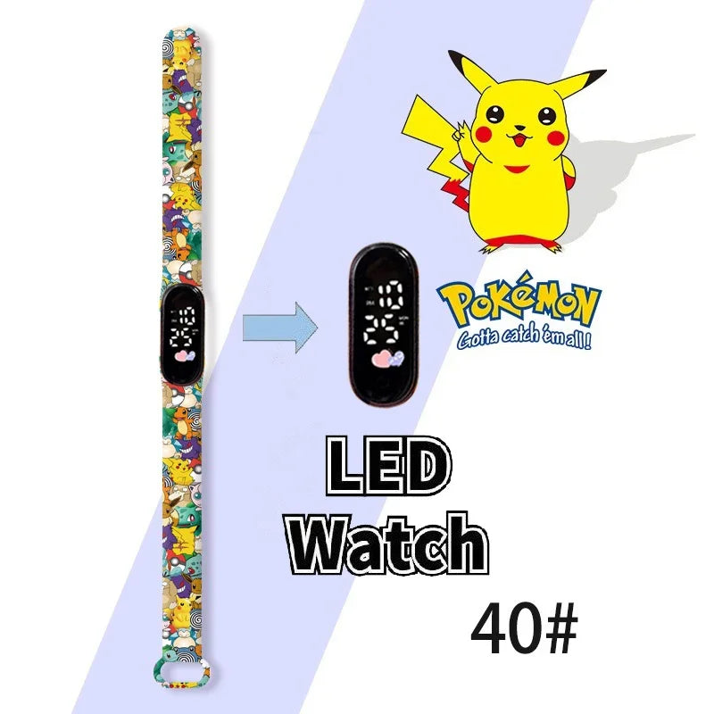 Cartoon Hello Kittys Electronic Led Sports Watch Kawaii Sanrio Kuromi Cinnamoroll Student Child Printing Water Proof Gifts Toys