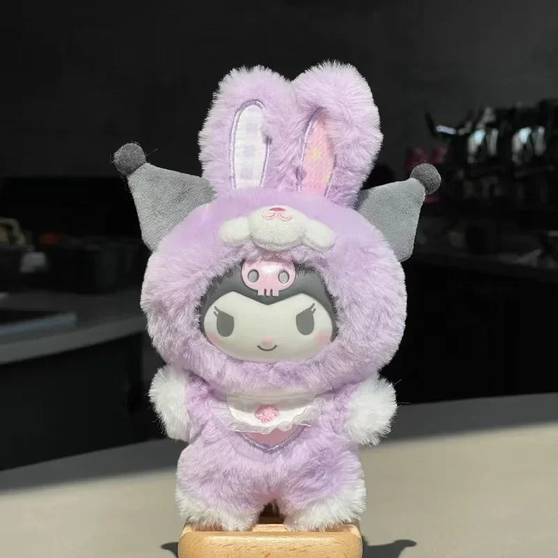 Sanrio Plush Fairy Rabbit Baby Series Cute Collectible Figurine Melody Kuromi Hellokitty Cinnamoroll Anime Doll Toys Gifts