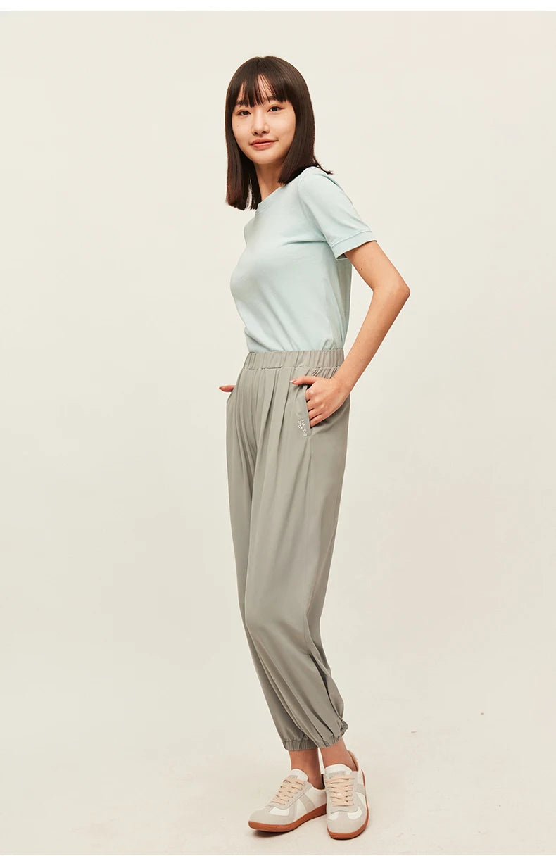 OhSunny レディース ワイドレッグパンツ 日焼け防止 UVカット UPF50+ オーバーサイズ カジュアル トラウザーズ ストリートウェア ルーズストレート フルパンツ 新作