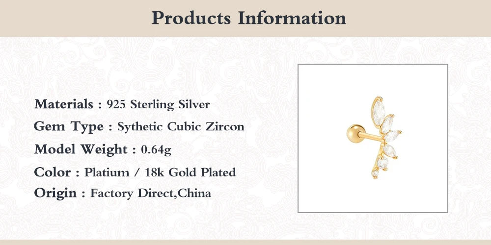 Aide 925 Sterling Silver 1pc Geometry Multi Piercing Stud Earrings For Women K Gold Simple Elegant Tassel Jewelry Gift Pendiente