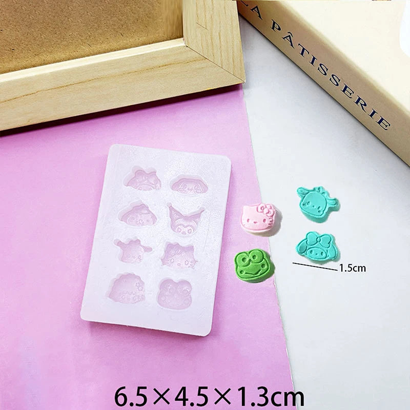 Sanrio Hello Kitty Silicone Mold Anime Kuromi Cinnamoroll My Melody Summer Jelly Ice Chocolate Food Grade Jelly Silicone Mold