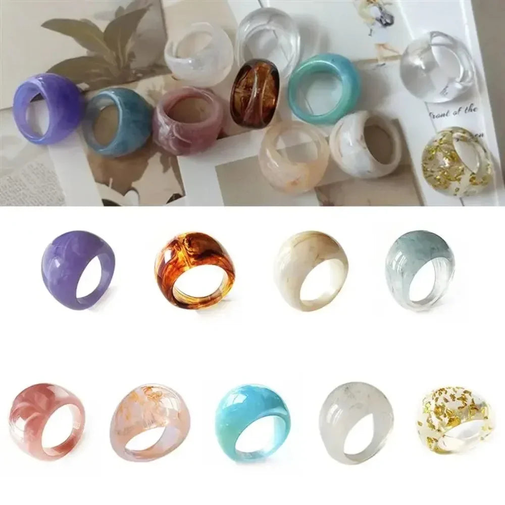 Exaggerated Creative Rings Acrylic Resin Rings for Woman Girls y2k Fashion Jewelry Accessories Party Dress Jewelry mens rings