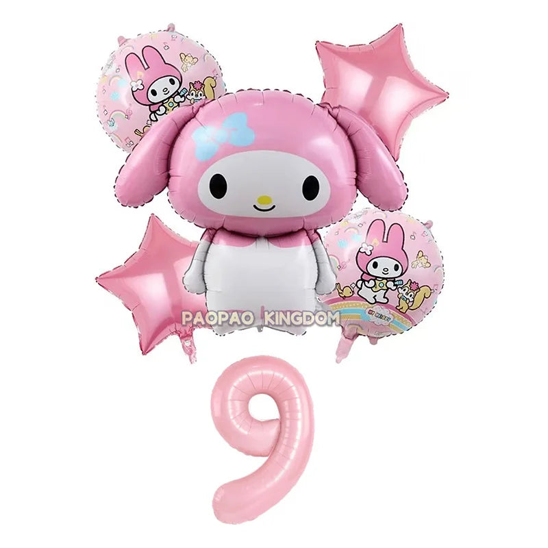 Cinnamoroll Kuromi My Melody Anime Kawaii Balloon Baby Shower Party Decoration Metallic Birthday Arrangement Helium Balloons