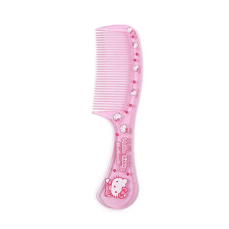 Hello Kitty Comb Dense Tooth Comb Sanrio Heart Transparent Portable Makeup Cute Comb Comb Hair Cartoon Girl Smooth Hair Comb