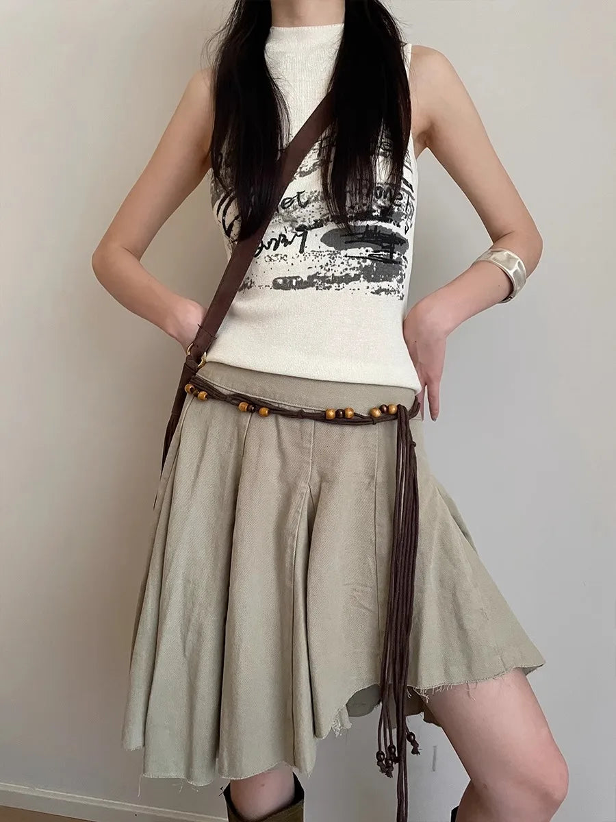 Bohemian-Style Black Braided Waistline Women With Dress Sexy Belt y2k Chatelaine Trend