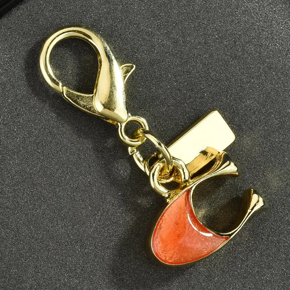 Fashion Bear Cherry Letter C Flower Keychains For Women Metal Y2K Exquisite Bag Pendant Car Key Ring Jewelry Gift Accessories