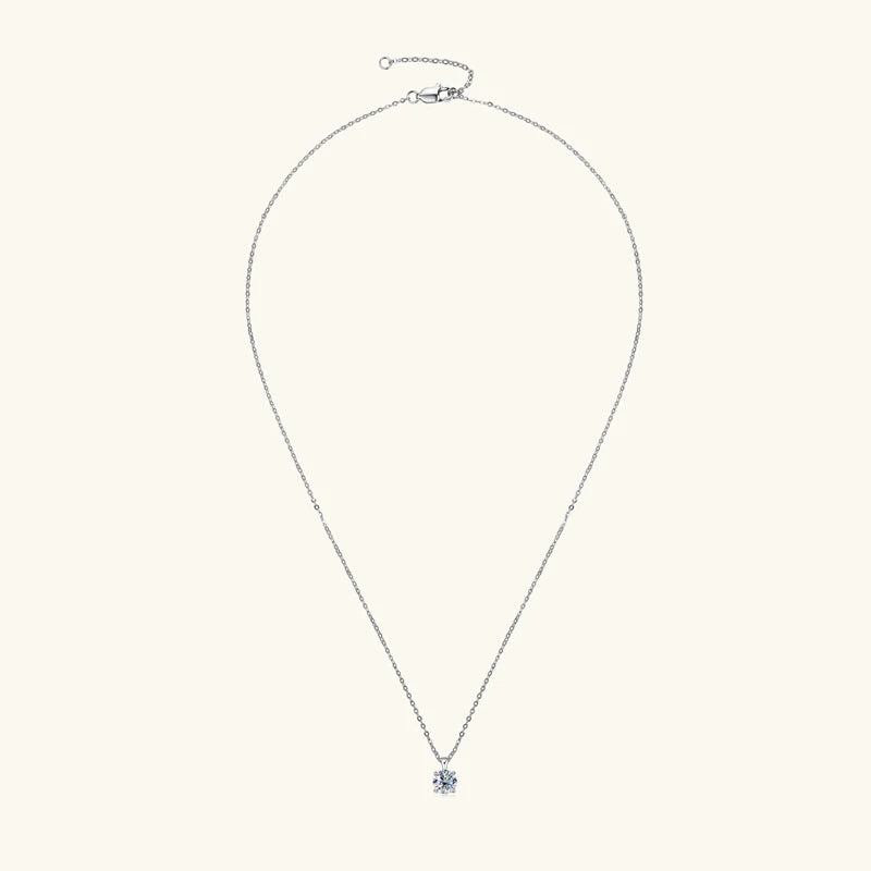 IOGOU Sparkling Real 1 Carat D Color Moissanite Pendant Necklaces For Women 100% 925 Silver Wedding Fine Jewelry Accessories