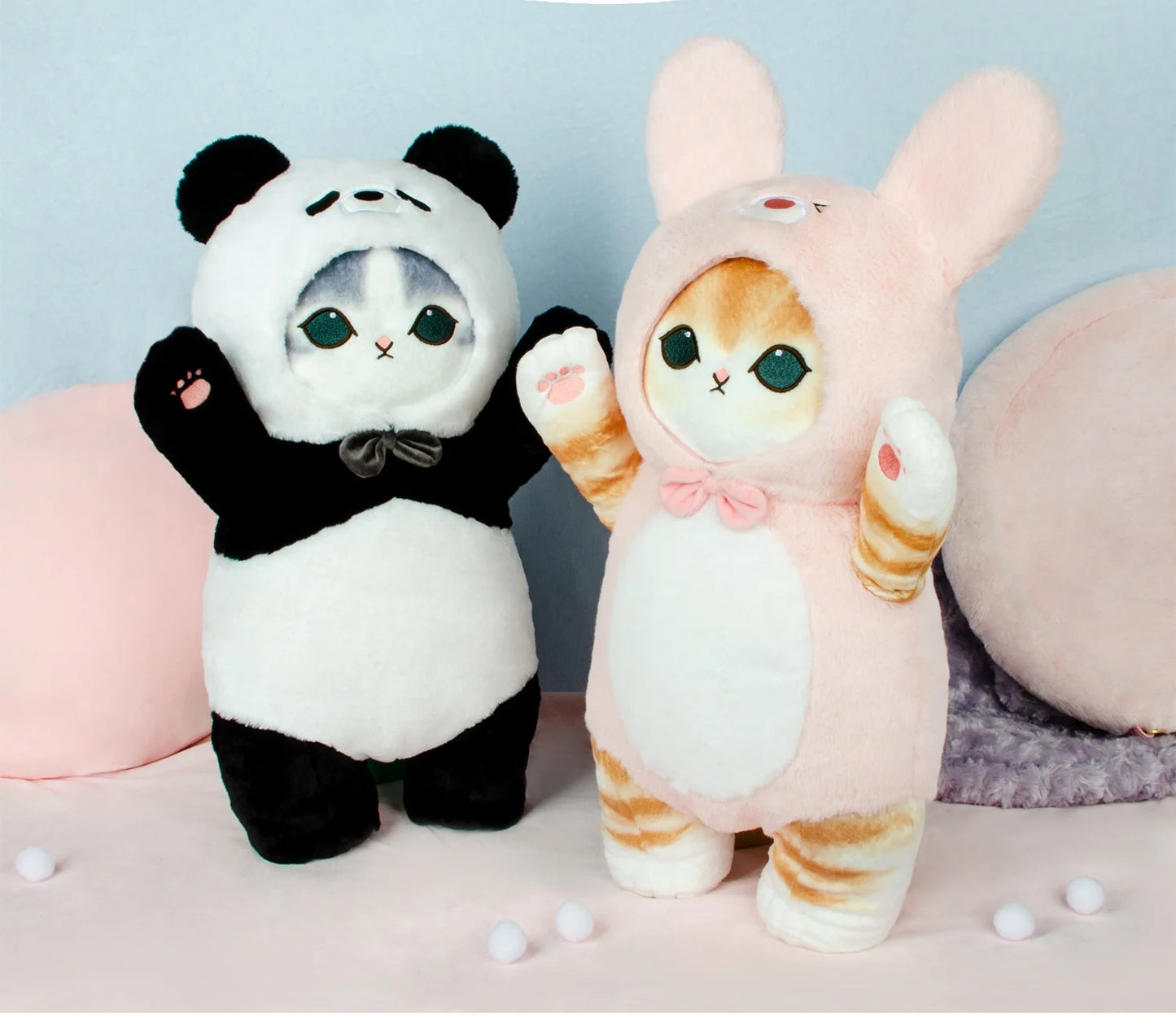Genuine Mofusand Shark Cat Cute Panda Bunny Plush Toy Cartoon Pillow Hug Pillow Room Decoration Birthday Present Kawaii Gift