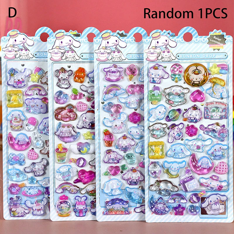Kawaii Sticker DIY Hand Account Diary Decorative Kitty Kuromi Funny Cartoon Kids Girls Christmas Birthday Gift Reward Toy