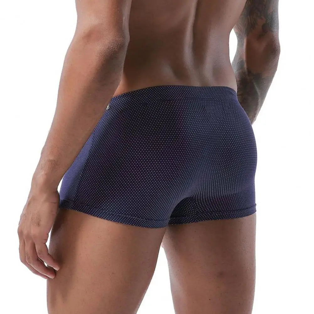 Summer Men Swim Shorts Low-rise Swimwear Beach Tight Swimming Trunks With Waist Tie Swimsuit Sports Surf Shorts Trunks 남자 수영복