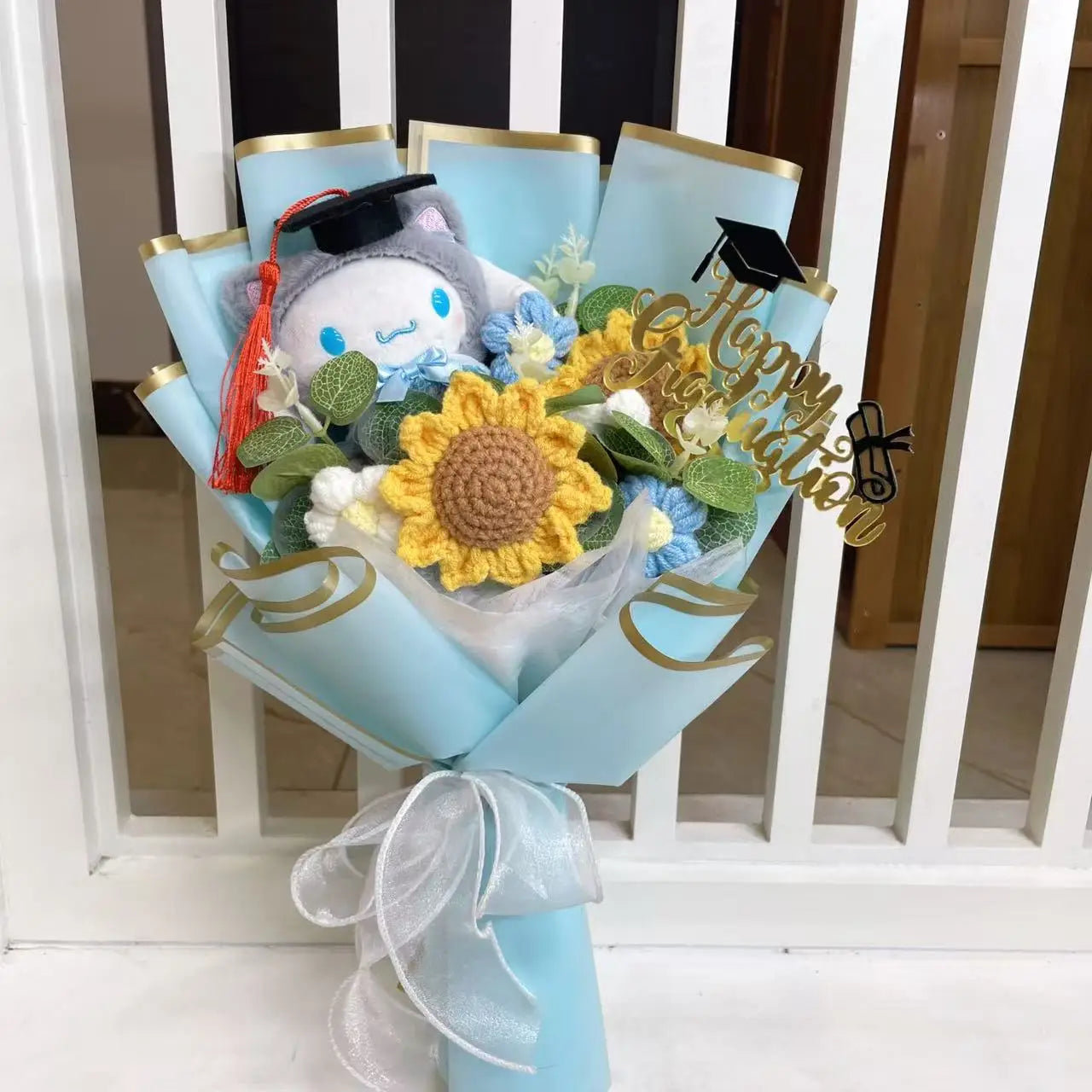 Finished Sanrio Bouquet My Melody Kuromi Cinnamoroll Hello Kitty With Sunflowers Valentine Christmas Graduation Gifts