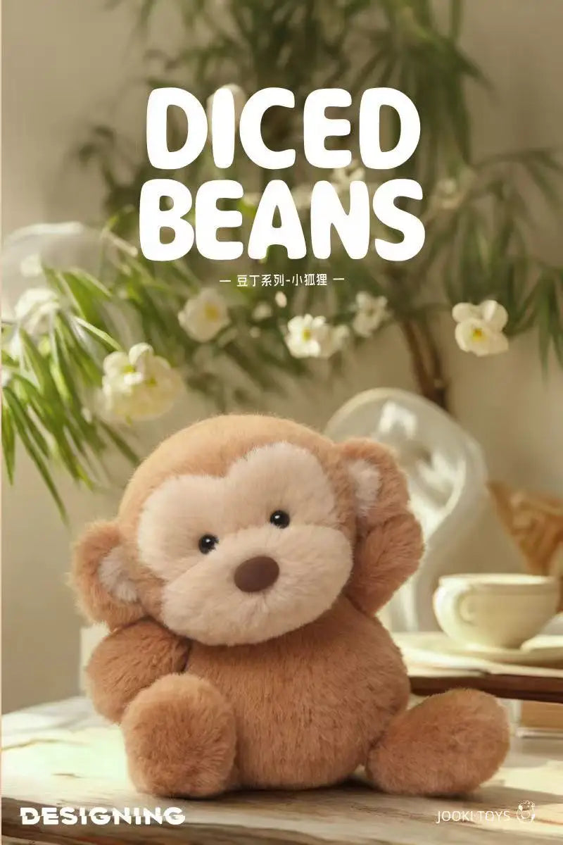 26cm New Simulated Bean Ding Monkey Doll Stuffed Plush Toy Cartoon Anime Cute Pillow Elegant Children's Birthday Gift Fun Doll