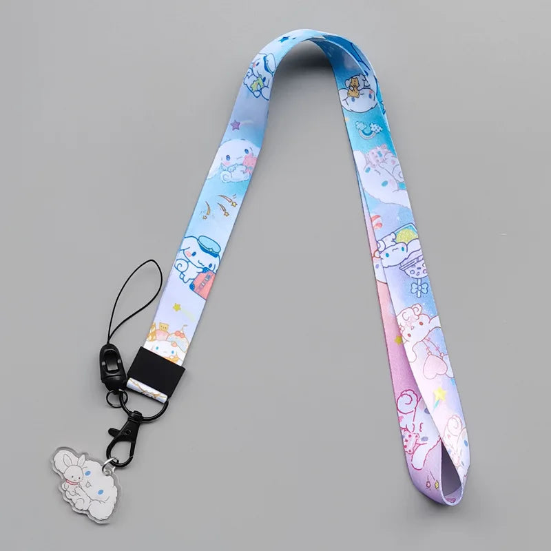 Cute Sanrio Characters Cosplay Accessories Cartoon Neck Strap Lanyard with Phone Strap and Card Holder