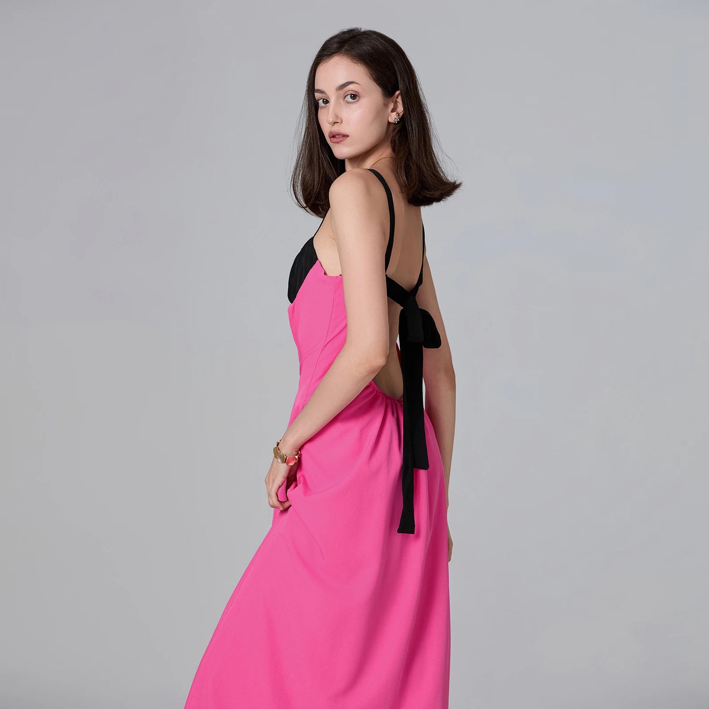 Puloru Night Clubbing Party Dresses Women Patchwork Backless Sleeveless Loose Fit Slips Long Dress Gown Evening Vestidos