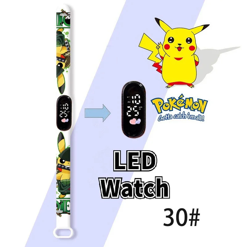 Cartoon Hello Kittys Electronic Led Sports Watch Kawaii Sanrio Kuromi Cinnamoroll Student Child Printing Water Proof Gifts Toys