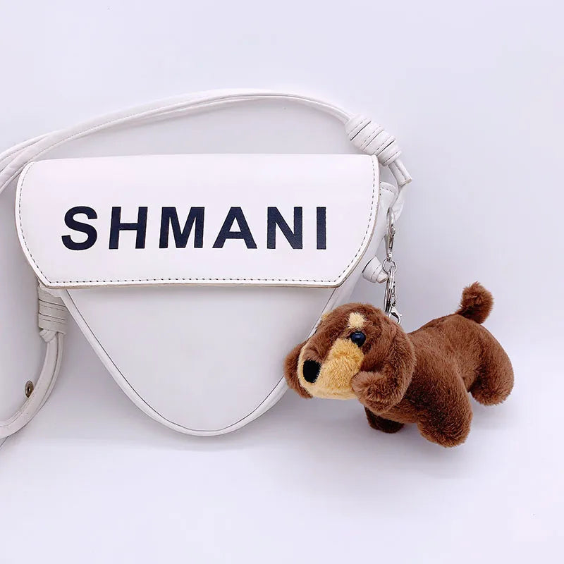 15cm Korea Popular Cartoon Dachshund Keychain Plush Doll Bag Pendant Mini Doll Soft Stuffed Dog Backpack Pendant Girl Women Gift
